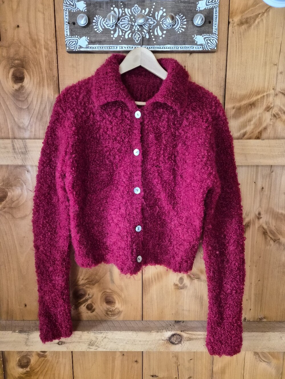 Mohair Curly Knit Cardigan